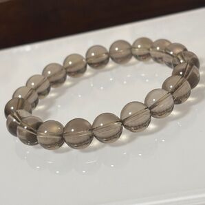 スモーキークォーツブレスレット 薄茶 煙水晶 厄除け 天然無処理 非加熱パワーストーン 透明感抜群 心身安定 高品質 茶水晶