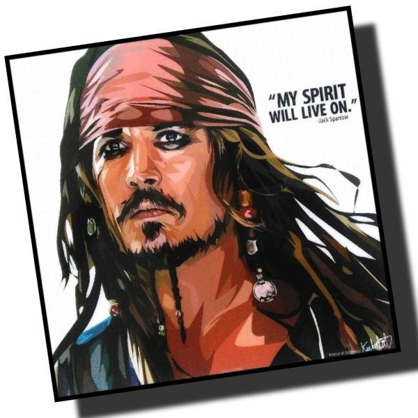 Johnny Depp Jack Sparrow Design 2 Overseas Charisma Kunsttafel aus Holz zum Aufhängen an der Wand, Pop-Art-Gemälde, Poster, Innenbereich, Kunstwerk, Malerei, Porträt