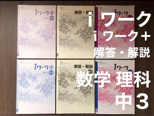 書き込みナシ iワーク 中3 数学 理科 問題集 教科書 準拠 塾 塾専門 教材 ドリル 東京書籍 啓林館 中学三年 3年 セット