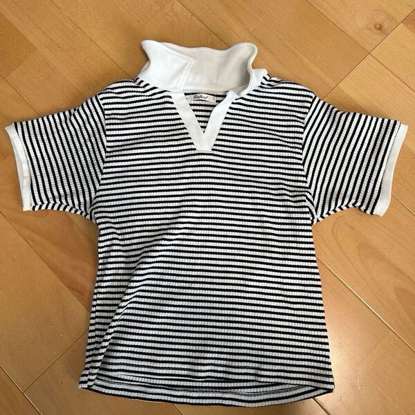 ポロシャツ ボーダー ボーダー柄 トップス 半袖ポロシャツ Lサイズ