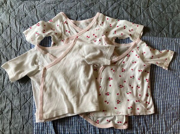 新生児 肌着 女の子 コンビ肌着 出産準備 短肌着 ロンパース ピンク ベビー肌着