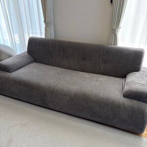 3人掛けソファ グレー 中古 破れ汚れあり