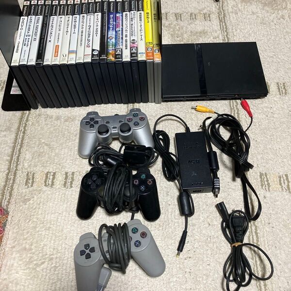 PlayStation2 70000本体一式 ソフト19本 まとめ売り
