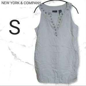 NEW YORK & COMPANY 【S】ノースリーブチュニック ホワイト 白