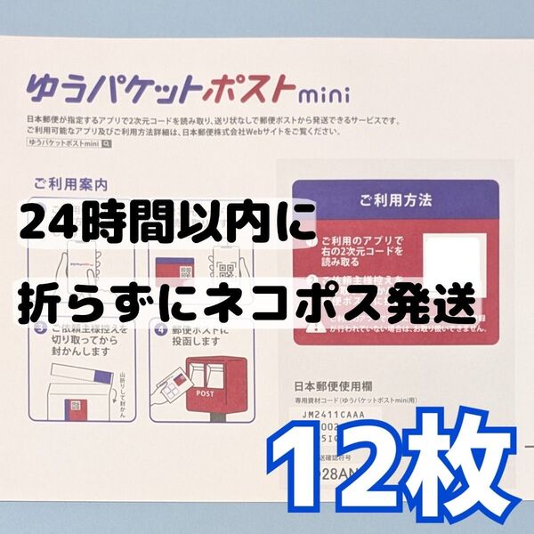 12枚 ゆうパケットポストmini ゆうパケットポストミニ 封筒 発送 専用