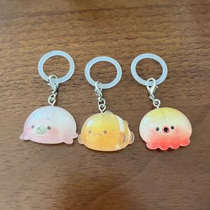 めじるしアクセサリー めじるしチャーム 海のいきもの(アザラシ、カクレクマノミ、タコ)3個セット
