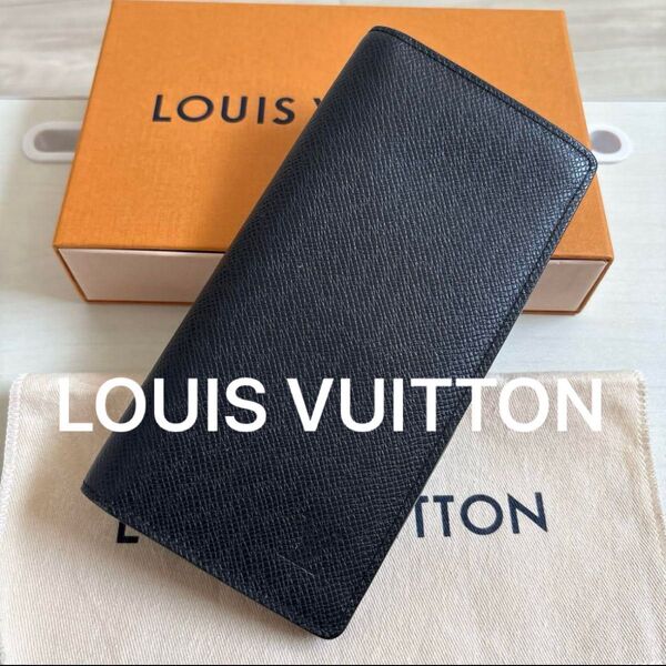 LOUIS VUITTON ルイヴィトン タイガ 二つ折り財布 二つ折り長財布 黒 ノワール ポルトフォイユブラザ