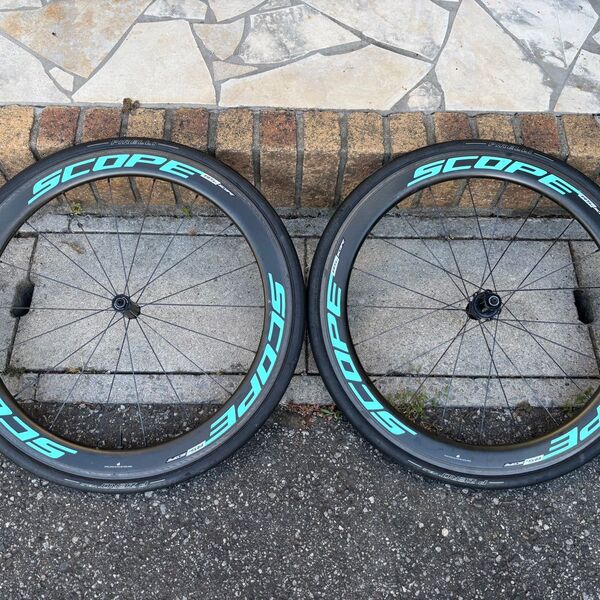 scope r5c リムブレーキ チェレステ 前後セット SHIMANO シマノフリー カーボンホイール