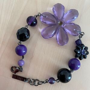 ANNA SUI ブレスレット パープル フラワーモチーフ