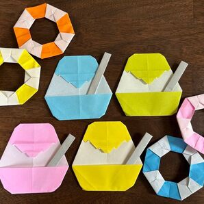 折り紙 かき氷&浮き輪 夏