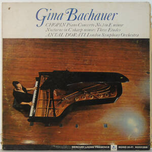 00712i 12LP★ GINA BACHAUER, ANTAL DORATI / CHOPIN Piano concert no.1 Nocturne Three etudes ★MG50368 クラシック MERCURY