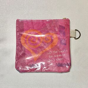 【未使用に近い】リメイクポーチ 旧ロゴ レア Starbucks タブ付Dカン付き VALENTINE 小鳥