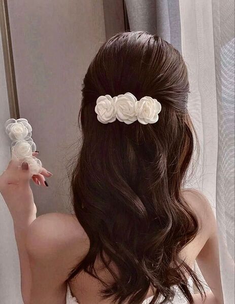バラ フラワーデコレーション ヘアクリップ セットアクセサリー 2個組 オケージョン 結婚式 お呼ばれ ヘアアクセサリー
