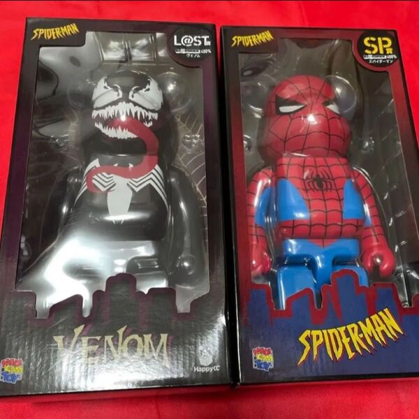 ベアブリック BE@RBRICK スパイダーマン Happyくじ SP賞 スパイダーマン400%LAST賞 ヴェノム 400%