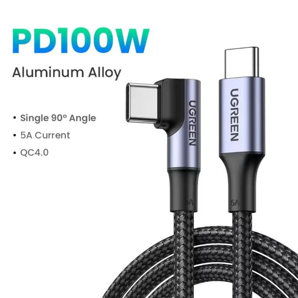 UGREEN L型 2m 100W USB-Cケーブル 急速充電