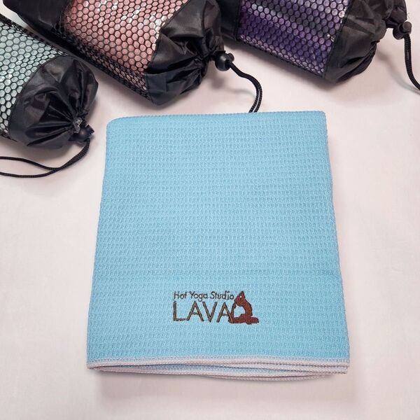 LAVA 新品ヨガラグ ヨガタオル ホットヨガ対応 ライトブルー