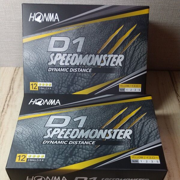 本間ゴルフ ゴルフボール D1 スピードモンスター SPEED MONSTER イエロー 2箱 2ダース 24球
