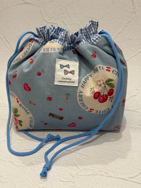 1484 保冷お弁当袋 ライトブルー ハンドメイド