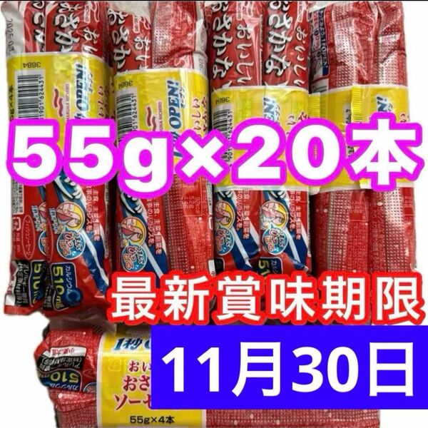 マルハニチロ おさかなソーセージ 魚肉ソーセージ 55g×20本 栄養機能食品 カルシウム 最新賞味期限 クーポン消化 空腹時便利