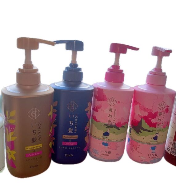 美品 限定品 クラシエ いち髪 シャンプー&コンディショナー ぺアセット 桜香り と ダメージリペア&カラーケア 4点セット
