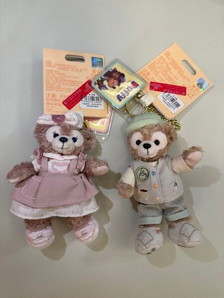 上海ディズニー ナチュラルカラー カラフルシリーズ ダッフィー シェリーメイ ぬいぐるみ キーホルダー