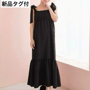 新品タグ付き 辻希 肩リボンワンピース
