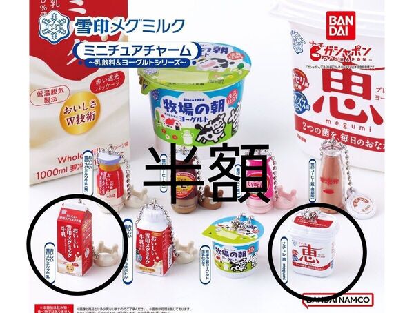 雪印メグミルク ミニチュアチャーム ガチャ 2点