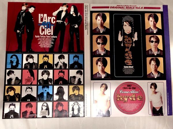 97's L'Arc〜en〜Ciel ラルクアンシエル ステッカー 2セット おまけ インディーズ hyde写真5枚×黒夢5枚