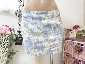  Lady's S size : Dazzlin [dazzlin] ska bread * inner pants attaching * stretch skirt : floral print blue 