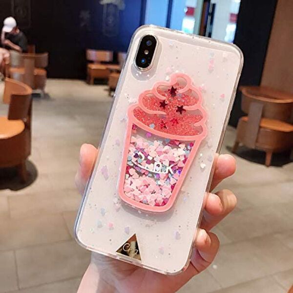 新品 可愛いグッリターケース アイスクリーム 対応機種 iPhone x/xs