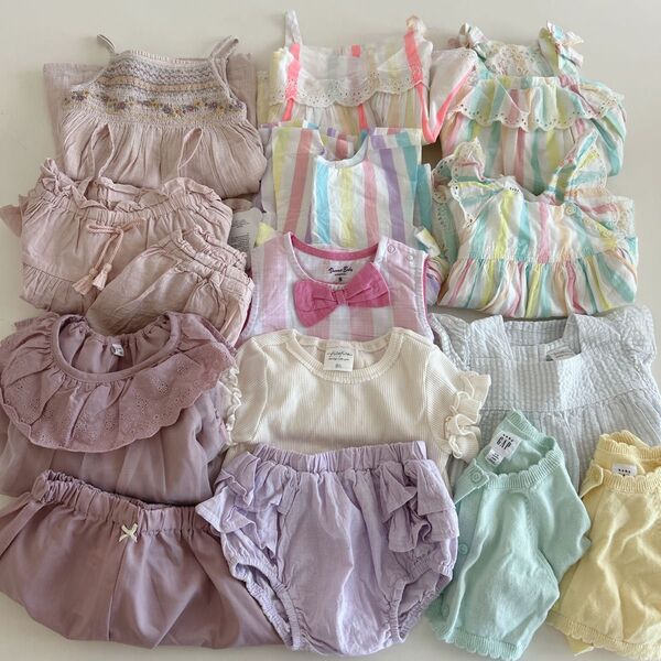 ベビー ワンピース まとめ売り セットアップ 女の子 80 next juo 女の子 子供服