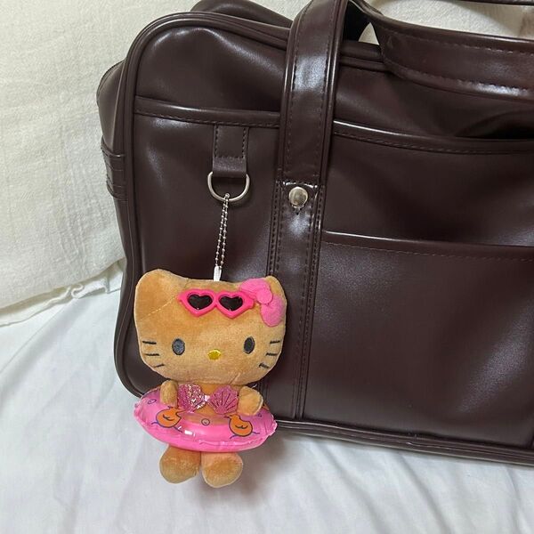 ハローキティ 日焼けキティ 浮き輪付きぬいぐるみ キーホルダー マスコット
