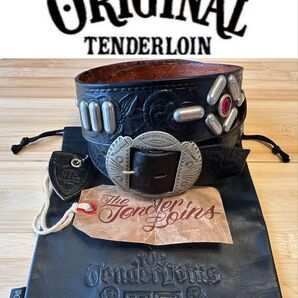 TENDERLOIN ×HTC×ポーター シルバースタッズベルト ブラック(茶芯) 34インチ