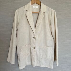 DHOLIC naning9 シングルジャケット ベージュ 長袖 サマー リネンテーラードジャケット リネン シングル