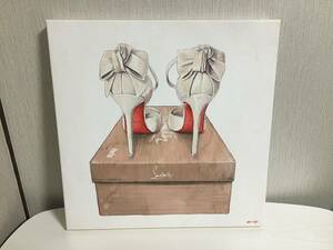 OliverGal Oliver garuChristianLouboutin Christian Louboutin canvas art picture panel board high heel ribbon 41cm×41cm