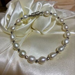 訳あり品 淡水パールブレスレットマグネット式