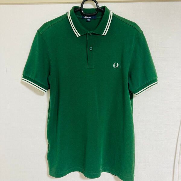 FRED PERRY フレッドペリー ポロシャツ 鹿の子 半袖ポロシャツ 半袖 グリーン S 古着