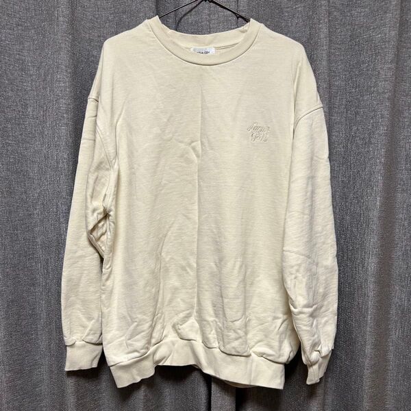 ラグアジェム LAGUA GEM トレーナー スウェット アイボリー オーバーサイズ ビッグサイズ