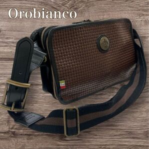 美品 Orobianco オロビアンコ VINCENTE ボディバッグ 斜め掛け 本革 サコッシュ ウエストポーチ レザー