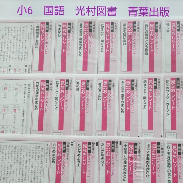 小6 国語 カラーテスト答え 光村図書