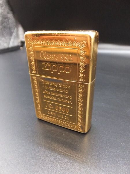 【限定No.0300】Zippo ゴールド Classic1932 金メッキ刻印モデル/1991年製/ヴィンテージ真鍮ライター