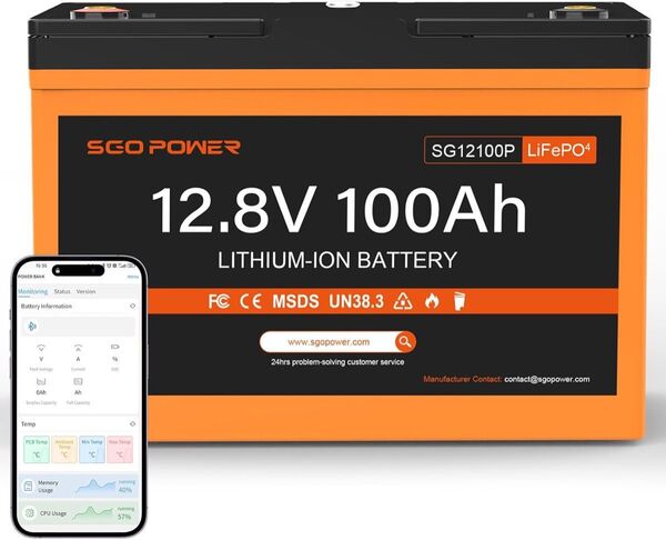 GO 12V 100Ah リン酸鉄リチウムイオンバッテリー