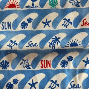 SUN SEA柄 生地 はぎれ 布 綿 コットン