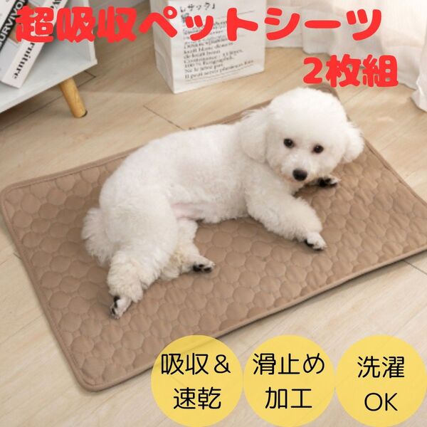 【2枚組】ペットシーツ ペットシート トイレマット おしっこシート 洗える 丈夫 犬 ペットマット 防水 吸水