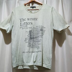 KBフクスケ メンズ 半袖 Tシャツ 古着 LL(XL) フロントプリント 英語文字 クルーネック グレー 福助 カジュアル