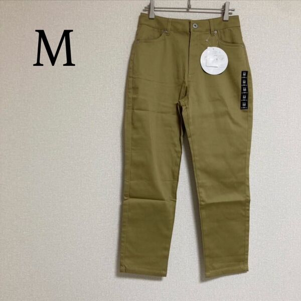ひんやり さらり綿サテン チノパン ストレッチ UVケア 64丈 ベージュ系 M パンツ ボトムス ストレートパンツ ゴルフウェア