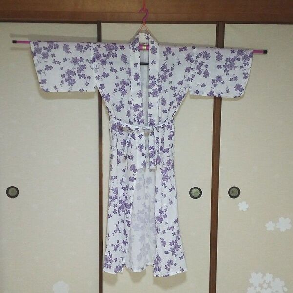 レディース ガ-ゼ寝巻き 浴衣 入院 介護用 身丈128cm