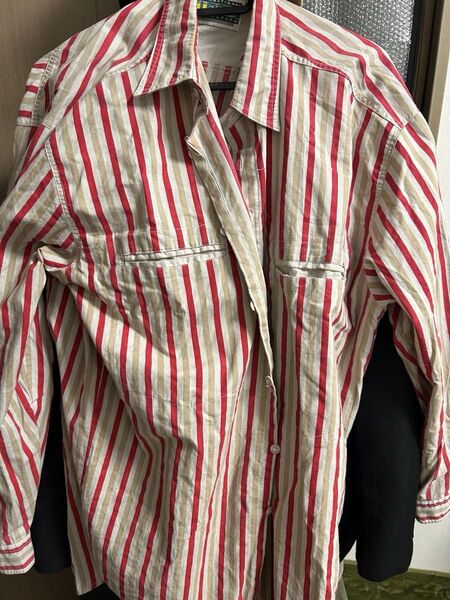 古着リーバイス Levis 長袖 Mサイズ シャツ メンズ 90年代 90s グレー他 ストライプ 23dec07 中古 トップス