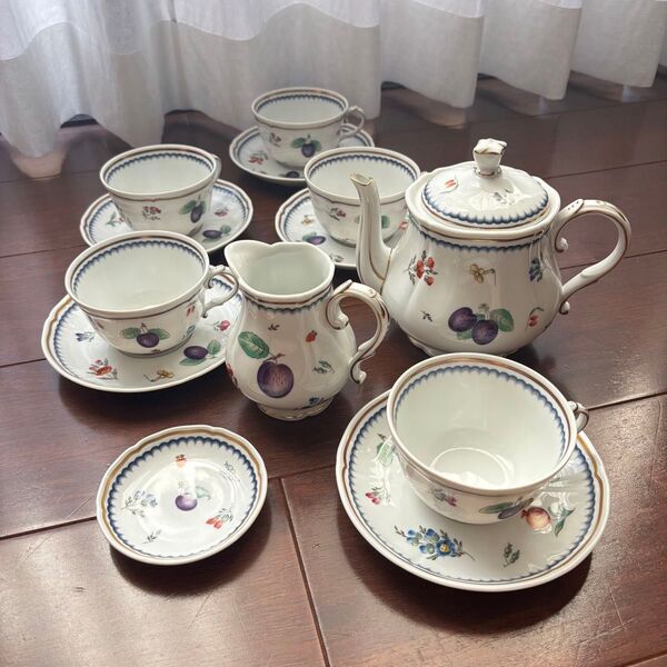 リチャードジノリ イタリアンフルーツ ポット クリーマー 砂糖皿 カップソーサー ティーセット ティーカップ カップ ソーサー