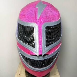 ストロングマシン(ピンク×銀、ファスナー式)プロレスマスク マシーン